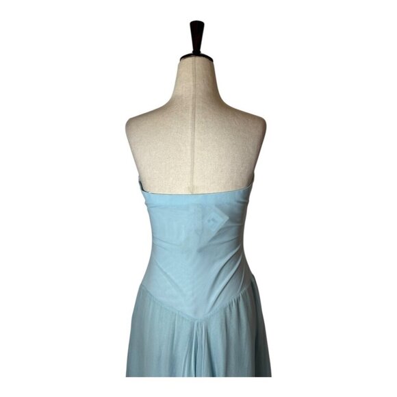 Bec+Bridge Dress Women 10 Dolphin Blue  Elzette Strapless Asymmetric Midi NWT‎ - Picture 5 of 14